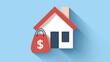 © Wimon - Real estate investment, house and money bag symbols, flat design illustration