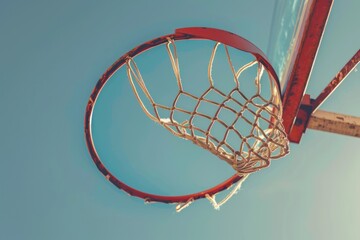 Basketball Hoop Against Blue Sky