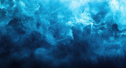 Wall Mural - Indigo Meditation. Abstract Underwater Blue Sea Background with Swirling Azure Paint