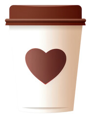 Poster - PNG Coffee cup with heart design