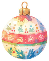 Wall Mural - PNG Colorful festive Christmas ornament illustration