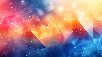 Poster - A colorful background with a lot of stars and a blue and yellow triangle