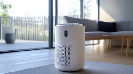 Sticker - White Air Purifier in a Modern Living Room