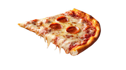 a slice of pizza floating, on transparency background png