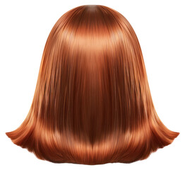 Canvas Print - PNG Glossy auburn straight bob hairstyle