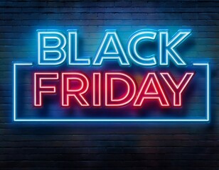 vector realistic isolated neon sign black friday frame template decoration invitation display wall background concept sale special offer discount