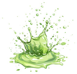 PNG Vibrant green liquid splash illustration