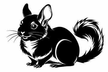 Wall Mural - Chinchillas animal black silhouette vector