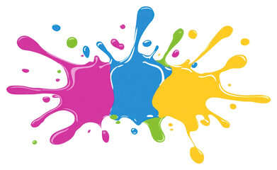 Sticker - PNG Colorful paint splash illustration