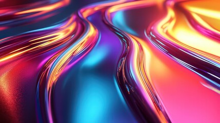  Vibrant, flowing, and glossy abstract lines in a mix of bright colors.