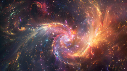 Wall Mural - A colorful galaxy with a spiral shape.