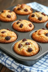 Homemade Raisin cupcake closeup view