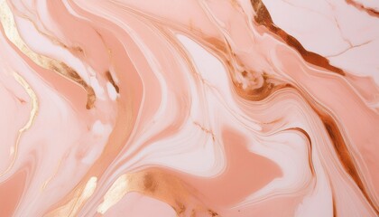 Wall Mural - abstract peach marble liquid texture with gold splashes luxury background