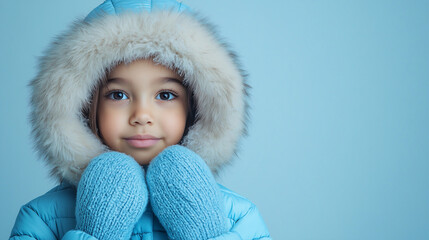 portrait of a child in winter clothes