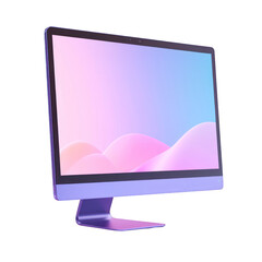 Stylish modern monitor with a vibrant gradient display, perfect for showcasing digital art or enhancing workspace aesthetics. transparent background