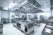 © shobakhul - A large commercial kitchen with stainless steel appliances, generative ai image