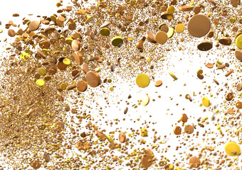 Wall Mural - gold  Bliss: Exquisite 3D Illustration of Blissful gold Confetti