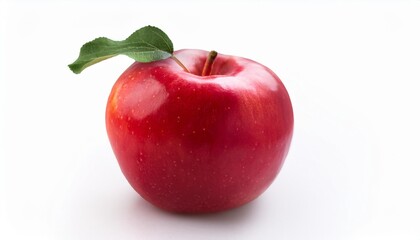 apple fruit food red isolated healthy white fresh diet delicious ripe juicy organic vegetarian leaf 