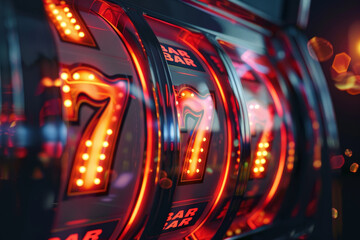Poster - A slot machine with the numbers 777 on it