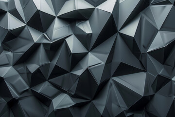 Poster - A black and white image of a wall with many triangles