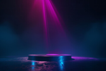 Poster - A stage with a spotlight on it