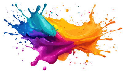 Wall Mural - PNG Vibrant colorful paint splash art