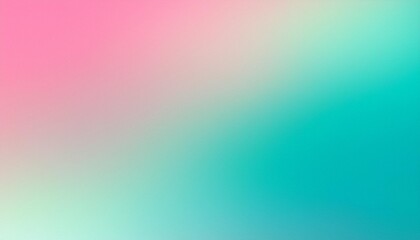 Wall Mural - pastel turquoise and pink tones cute gradient background design grainy plain textured