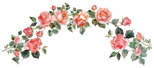 Poster - PNG Elegant watercolor rose floral arrangement