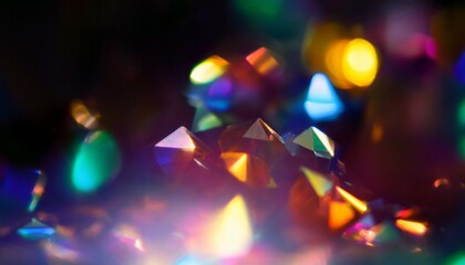 Canvas Print - crystal light leak effect for photo overlay prism lens flare bokeh abstract with glow colorful and magical lights