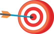 © OKAN - Red and white target with an arrow in the bullseye, symbolizing goal achievement, focus, and precision in vector design