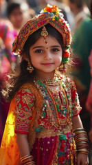 Wall Mural - Divas Ball is a Children's Day in India. children in India. Indian children in traditional outfits