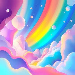 Poster - rainbow and clouds