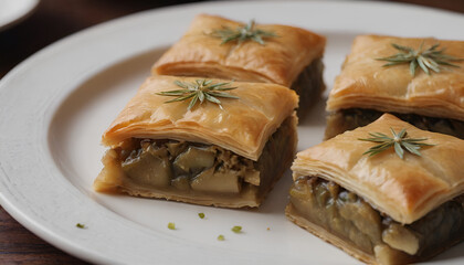 Sticker - delicious greek baklava on a plate