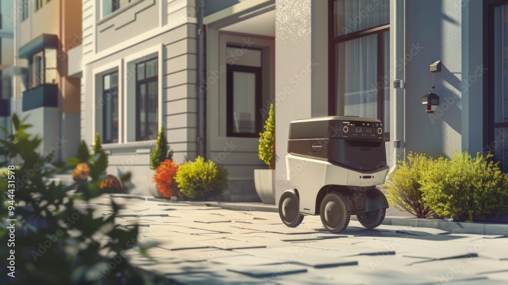 Robot delivering groceries to a home, highlighting the ease and ...