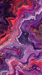 Wall Mural - Purple And Red Marbling Abstract View