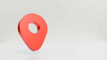 Fototapete - Map pointer pin isolated on white background. 3D realistic location map pin gps pointer markers 3d illustration for destination. Navigation gps pin on white background.