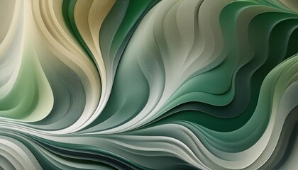 Poster - unobtrusive elegant curvy swirl waves background illustration with dark sea green gray gray and dark olive green color