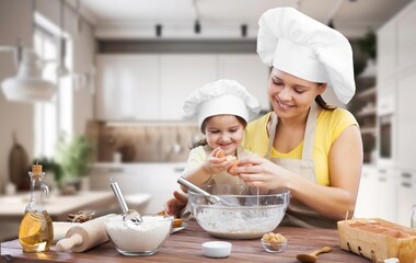 Canvas Print - Healthy food concept. Happy family cook at kitchen