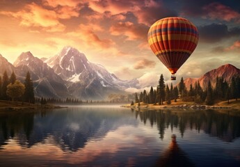 Wall Mural - Ethereal Ascent The Balloon’s Skyward Journey