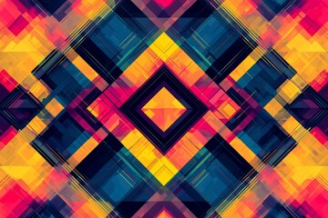 Abstract Geometric Pattern with Vibrant Colors created with Generative AI