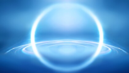 Poster - halo blur blue background iridescent sheen symmetrical illustration ai graphic