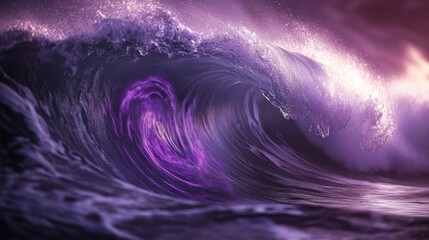 Wall Mural - Majestic Purple Ocean Wave