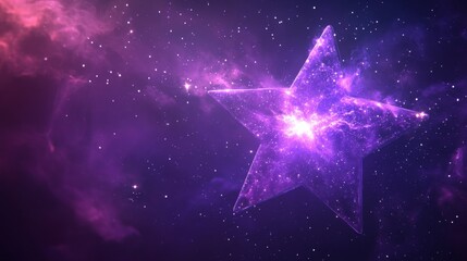 Poster - Purple Star in Cosmic Nebula