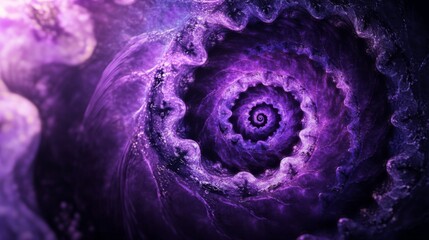 Poster - Abstract Cosmic Spiral in Purple