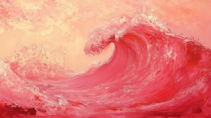 Canvas Print - Abstract Pink Wave Painting