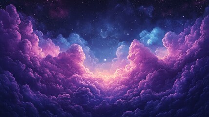 Poster - Dreamlike Heaven of Purple Clouds