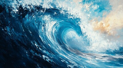 Wall Mural - Abstract Ocean Wave Painting