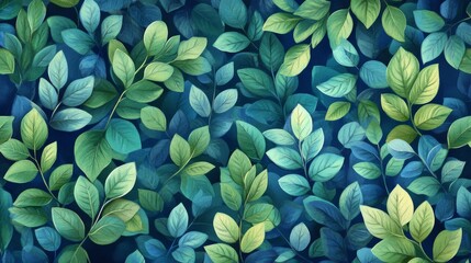 Canvas Print - Lush Greenery Leaves Background for Design