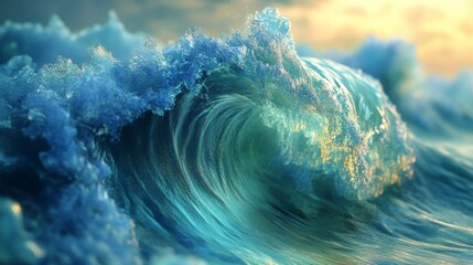 Poster - Majestic Ocean Wave at Sunset