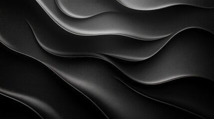 Wall Mural - Abstract Black Wave Pattern